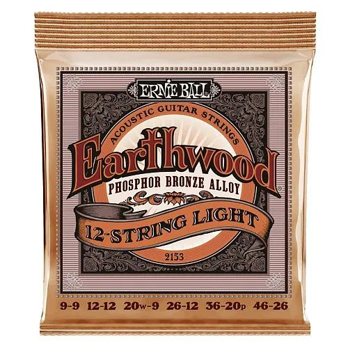 Ernie Ball 2153 (9-46) Earthwood Phosphor Bronze Light Комплект струн для 12-стр акустической гитары
